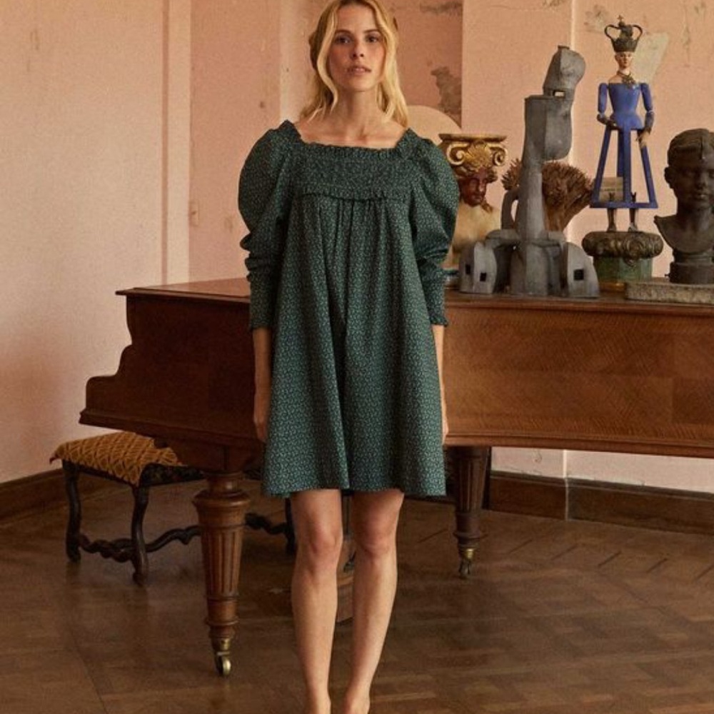 Doen Forest Green Long Sleeve Dress